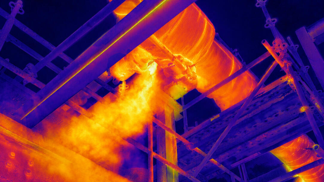 Thermal view of industrial equipment during inspection